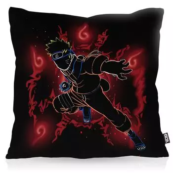 Чехол на подушку VOID Jinchuriki, чехол для подушки из полиэстера, водонепроницаемый для улицы, лиса ниндзя, аниме, манга, Япония, размер подушки: 60 x 60 см, цвет подушки: черный