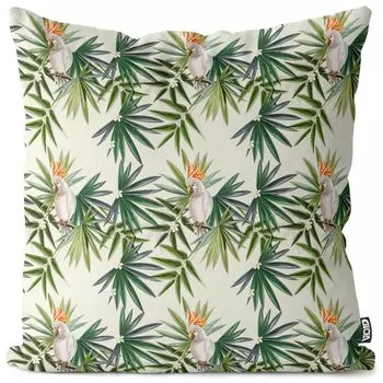 Чехол на подушку VOID Kakadu Palm Trees, полиэстер, водонепроницаемая подушка для улицы и дома. Размер: 80 x 80 см.