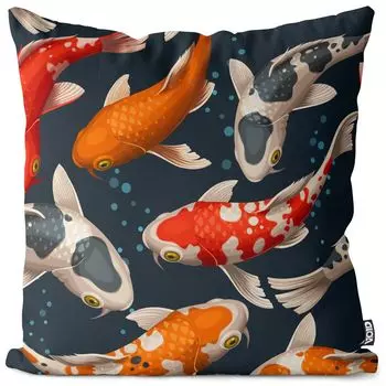 Чехол на подушку VOID Koi Carp Fish, полиэстер, водонепроницаемая подушка для улицы и дома. Размер: 40 x 40 см.