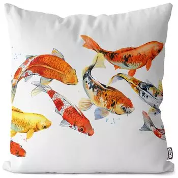 Чехол на подушку VOID Koi Carp, полиэстер, водонепроницаемая подушка для улицы и дома. Размер: 80 x 80 см.