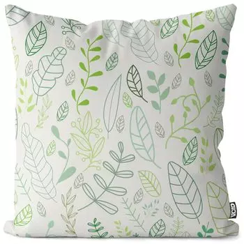 Чехол на подушку VOID Leave Doodle, полиэстер, водонепроницаемая подушка для улицы и дома. Размер: 60 x 60 см.