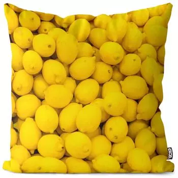 Чехол на подушку VOID Lemons Lemons Полиэстер Водонепроницаемая подушка для улицы и дома Размер: 80 x 80 см