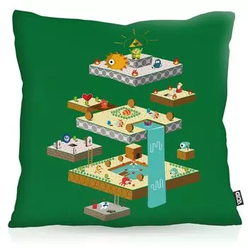 Чехол на подушку VOID Link Cave, чехол для подушки, полиэстер, водонепроницаемый, для игры в помещении, на открытом воздухе, геймерская игра, размер подушки: 50 x 50 см, цвет подушки: зеленый