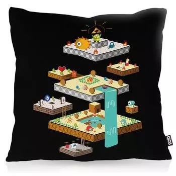 Чехол на подушку VOID Link Cave, чехол для подушки из полиэстера, водонепроницаемый, для уличной игры в помещении, геймерская игра, размер подушки: 80 x 80 см, цвет подушки: черный