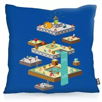 Чехол на подушку VOID Link Cave, чехол для подушки из полиэстера, водонепроницаемый, для уличной игры в помещении, геймерская игра, размер подушки: 60 x 60 см, цвет подушки: синий