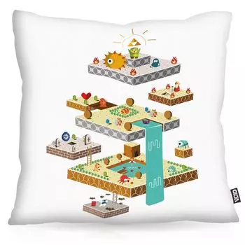 Чехол на подушку VOID Link Cave, чехол для подушки из полиэстера, водонепроницаемый, для уличной игры в помещении, геймерская игра, размер подушки: 40 x 40 см, цвет подушки: белый