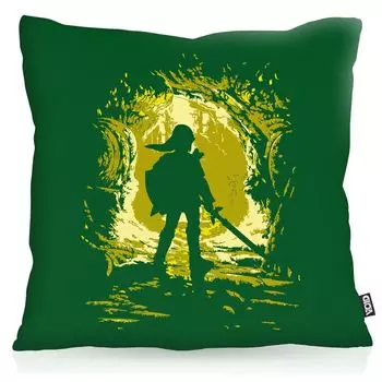 Чехол на подушку VOID Link Explorer, полиэстер, водонепроницаемый, для использования в помещении, переключатель Hyrule Gamer Switch, цвет: зеленый, размер подушки: 80 x 80 см