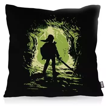 Чехол на подушку VOID Link Explorer, полиэстер, водонепроницаемый, для использования в помещении, переключатель Hyrule Gamer Switch, цвет: черный, размер подушки: 60 x 60 см