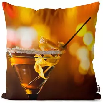 Чехол на подушку VOID Martini Drink Festival, полиэстер, водонепроницаемая подушка для улицы и дома. Размер: 60 x 60 см.