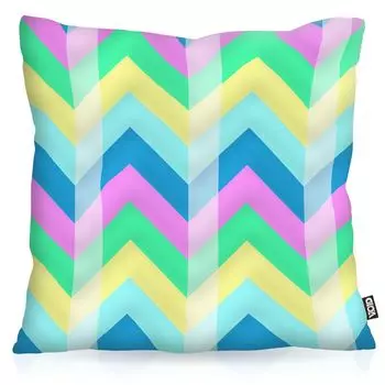 Чехол на подушку VOID Marve с зигзагом. Размер подушки для улицы и дома. Размер: 60 x 60 см. Цвет подушки: Голубой.