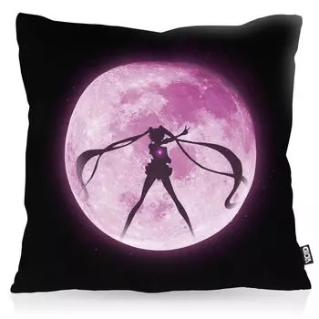Чехол на подушку VOID Moon Magic, чехол для подушки из полиэстера, водонепроницаемый для улицы, для использования в помещении, Sailor Moonstone Moon Luna Bunny Mars аниме, размер подушки: 80 x 80 см, цвет подушки: черный