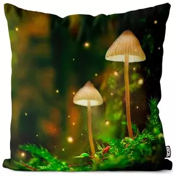 Чехол на подушку VOID Mushrooms Forest Hiking Полиэстер Водонепроницаемая подушка для улицы и дома Размер: 60 x 60 см