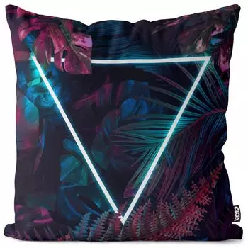 Чехол на подушку VOID Night Palms, полиэстер, водонепроницаемая подушка для улицы и дома. Размер: 80 x 80 см.