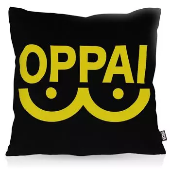 Чехол на подушку VOID Oppai One Punch, чехол из полиэстера, водонепроницаемый, для улицы и в помещении, аниме манга, размер подушки: 60 x 60 см, цвет подушки: черный