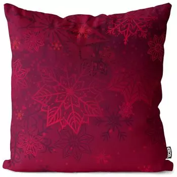 Чехол на подушку VOID Poinsettia красный, чехол для подушки из полиэстера, водонепроницаемый, для улицы и дома, размер подушки: 80 x 80 см