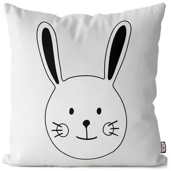 Чехол на подушку VOID Rabbit Comic Animal Meadow, полиэстер, водонепроницаемая подушка для улицы и дома. Размер: 60 x 60 см.