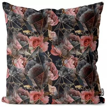 Чехол на подушку VOID с абстрактным розовым узором, полиэстер, водонепроницаемая подушка для улицы и дома. Размер: 80 x 80 см.