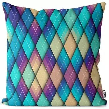 Чехол на подушку VOID с цветным ромбовидным узором, чехол для подушки из полиэстера, водонепроницаемый, для улицы и в помещении, размер подушки: 60 x 60 см