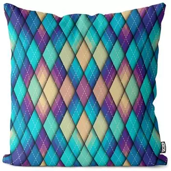 Чехол на подушку VOID с цветным ромбовидным узором, чехол для подушки из полиэстера, водонепроницаемый, для улицы и в помещении, размер подушки: 80 x 80 см
