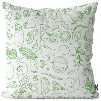 Чехол на подушку VOID с фруктами и овощами, полиэстер, водонепроницаемая подушка для улицы и дома. Размер: 60 x 60 см., мультиколор