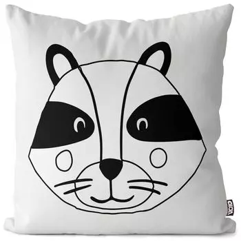 Чехол на подушку VOID с изображением енота и комиксов, полиэстер, водонепроницаемая подушка для улицы и дома. Размер: 80 x 80 см.