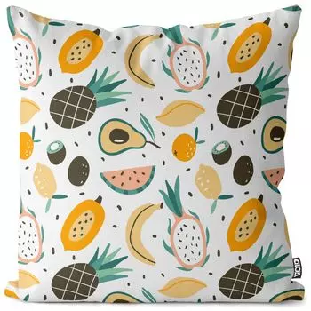 Чехол на подушку VOID с мультяшными фруктами, полиэстер, водонепроницаемая подушка для улицы и дома. Размер: 60 x 60 см.