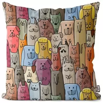 Чехол на подушку VOID с мультяшными собаками, полиэстер, водонепроницаемая подушка для улицы и дома. Размер: 40 x 40 см.