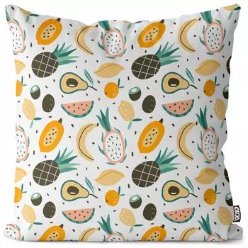 Чехол на подушку VOID с мультяшными фруктами, полиэстер, водонепроницаемая подушка для улицы и дома. Размер: 80 x 80 см.