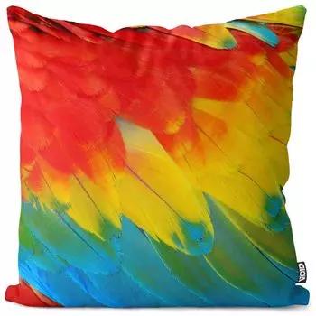 Чехол на подушку VOID с перьями попугая, полиэстер, водонепроницаемая подушка для улицы и дома. Размер: 60 x 60 см.