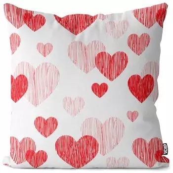Чехол на подушку VOID с росписью в виде сердечек, чехол для подушки из полиэстера, водонепроницаемый, для улицы и дома, размер подушки: 60 x 60 см