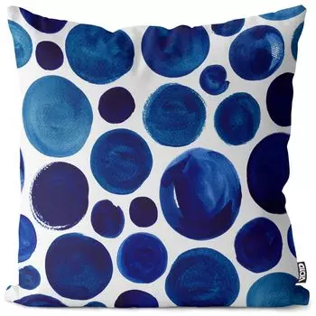 Чехол на подушку VOID с синими точками, полиэстер, водонепроницаемая подушка для улицы и дома. Размер: 80 x 80 см.