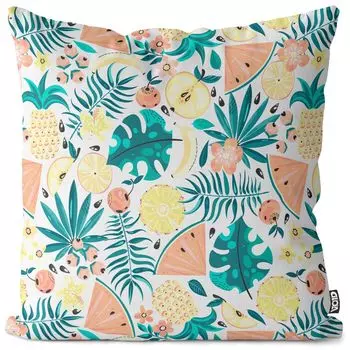Чехол на подушку VOID с тропическими фруктами, чехол для подушки из полиэстера, водонепроницаемый, для улицы и дома, размер подушки: 80 x 80 см