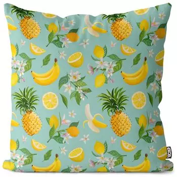 Чехол на подушку VOID с тропическими фруктами, полиэстер, водонепроницаемая подушка для улицы и дома. Размер: 80 x 80 см.