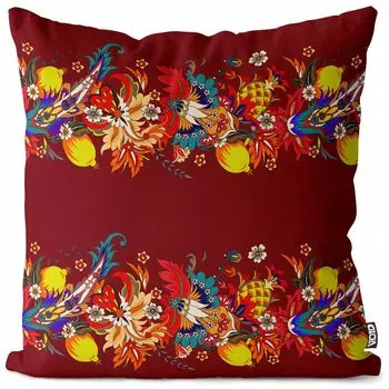 Чехол на подушку VOID с тропической каймой, полиэстер, водонепроницаемая подушка для улицы и дома. Размер: 80 x 80 см.