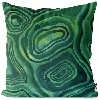 Чехол на подушку VOID с зелеными кругами, полиэстер, водонепроницаемая подушка для улицы и дома. Размер: 60 x 60 см.