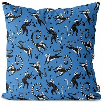 Чехол на подушку VOID Safari Lemurs, полиэстер, водонепроницаемая подушка для улицы и дома. Размер: 60 x 60 см.