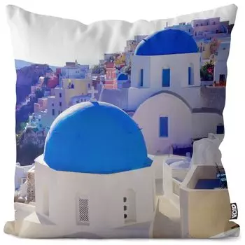 Чехол на подушку VOID Santorini, чехол для подушки из полиэстера, водонепроницаемый, для улицы и дома, размер подушки: 80 x 80 см