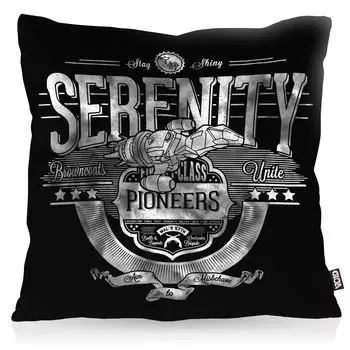 Чехол на подушку VOID Serenity Firefly, полиэстер, водонепроницаемый, для улицы, в помещении, космический корабль Альянса, размер подушки: 80 x 80 см, цвет подушки: черный