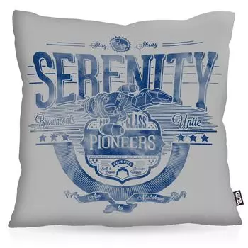 Чехол на подушку VOID Serenity Firefly, полиэстер, водонепроницаемый, для улицы, в помещении, космический корабль Альянса, размер подушки: 80 x 80 см, цвет подушки: серый