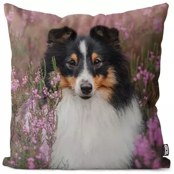 Чехол на подушку VOID Sheltie, чехол из полиэстера, водонепроницаемый, для улицы и дома, размер подушки: 80 x 80 см
