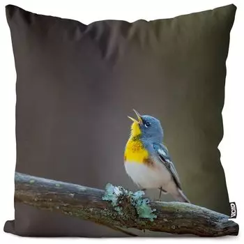 Чехол на подушку VOID синица, природа, птица, чехол для подушки, полиэстер, водонепроницаемый, для улицы, в помещении, размер подушки: 80 x 80 см
