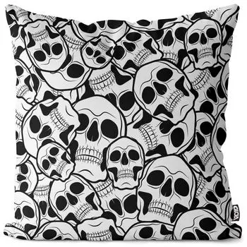 Чехол на подушку VOID Skull Biker Skeleton Полиэстер Водонепроницаемая подушка для улицы и дома Размер: 60 x 60 см