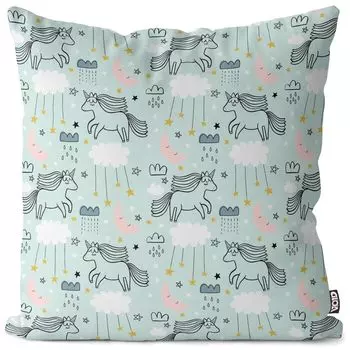 Чехол на подушку VOID Sleep well с единорогом, чехол для подушки из полиэстера, водонепроницаемый, для улицы и дома, размер подушки: 80 x 80 см