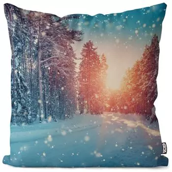 Чехол на подушку VOID Snow Street Sun, полиэстер, водонепроницаемая подушка для улицы и дома. Размер: 60 x 60 см.