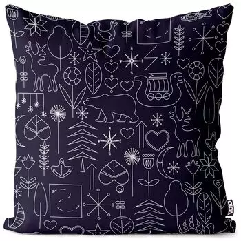 Чехол на подушку VOID со скандинавским животным рисунком, чехол для подушки, полиэстер, водонепроницаемый, для улицы и дома, размер подушки: 60 x 60 см