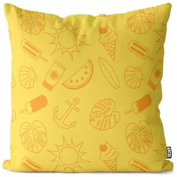 Чехол на подушку VOID Sommericon, чехол на подушку, полиэстер, водонепроницаемый, для улицы, для дома, размер подушки: 80 x 80 см