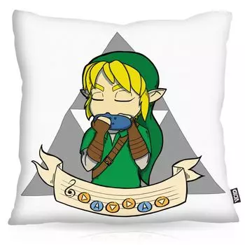 Чехол на подушку VOID Song of Time, чехол на подушку из полиэстера, водонепроницаемый, для улицы, для использования в помещении, hyrule ocarina, размер подушки: 80 x 80 см, цвет подушки: белый
