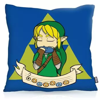 Чехол на подушку VOID Song of Time, чехол на подушку, полиэстер, водонепроницаемый, для улицы, для использования в помещении, hyrule ocarina, размер подушки: 80 x 80 см, цвет подушки: синий