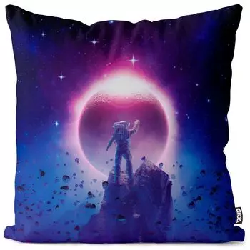 Чехол на подушку VOID Space Astronaut Planet, полиэстер, водонепроницаемая подушка для улицы и дома. Размер: 60 x 60 см.
