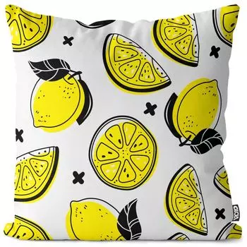 Чехол на подушку VOID Summer Lemons, полиэстер, водонепроницаемая подушка для улицы и дома. Размер: 60 x 60 см.